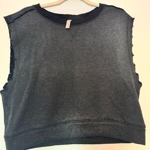 Free People FP Movement Kick It Sleeveless Charcoal Crop Top - Size SM